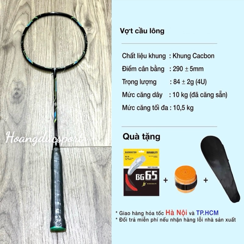 1 Vợt Cầu Lông 100% Khung Cacbon Siêu bền 3 Quà Tặng ( 1 Cước + 1 Cuốn Cán + 1 Bao vợt) tặng ôtô