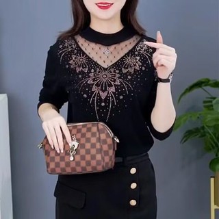 Áo Thun Tay Dài Cổ Cao Phong Cách Hàn Quốc Thời Trang Thu Đông Cho Nữ