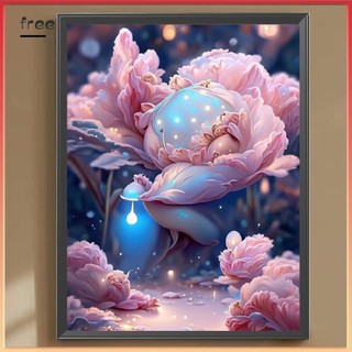 Bộ Tranh Đính Đá 5d Tự Làm Kích Thước 30x40cm Hình Hoa Hồng Dùng Trang Trí