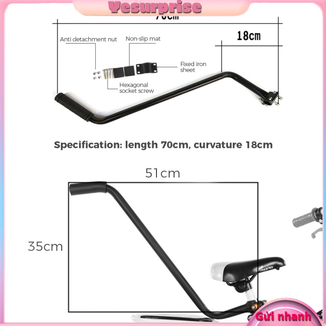 Yesurprise Thanh Đẩy Cân Bằng Nhanh Chống Trượt Gắn Xe Đạp Trẻ Em Hầu Hết Các Loại Xe Đạp
