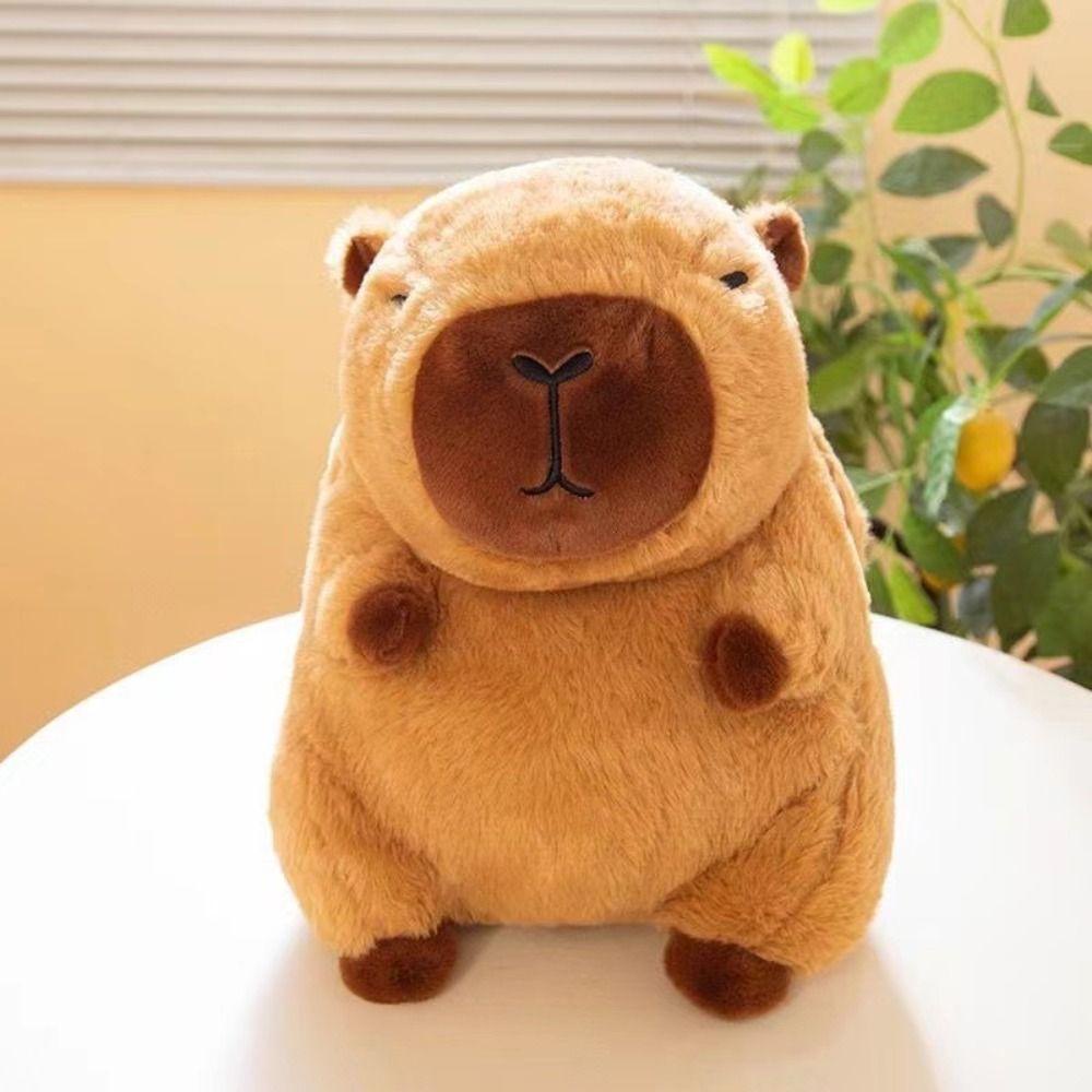 Mmluck capybara Nhồi Bông Chất Liệu cotton pp Mềm Mại Hình capybara Hoạt Hình Vui Nhộn Làm Quà Giáng Sinh