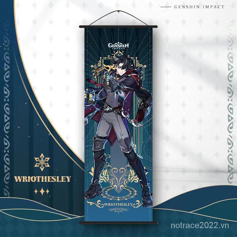 ★Genshin Impact★Furina & lyney & wriothesley & neuvillette Tranh Vải Lụa Treo Tường Trang Trí