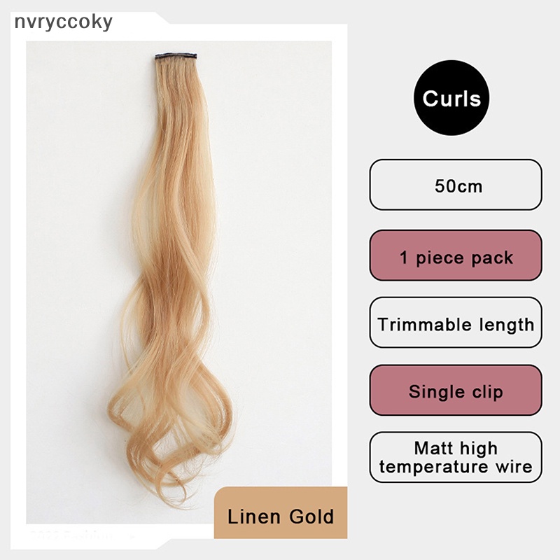 Bộ 1 / 2 Kẹp Tóc Giả Xoăn Dài Vô Hình Tiện Dụng