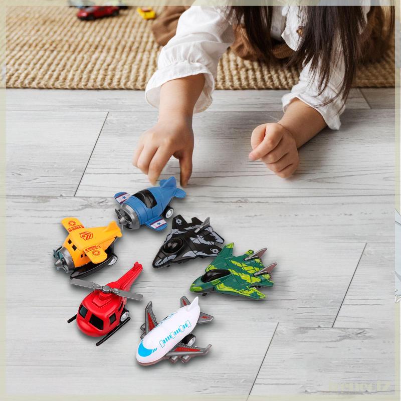 Set 6 Máy Bay Đồ Chơi Kéo Dây Sau Lưng Cho Bé