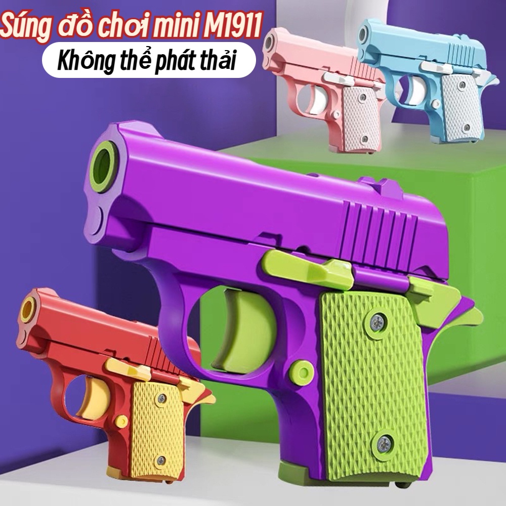 Súng Đồ Chơi Cà Rốt Mini M1911 Dễ Thương, Súng Đồ Chơi Cà Rốt Giải Nén in 3D, Có Nhiều Màu