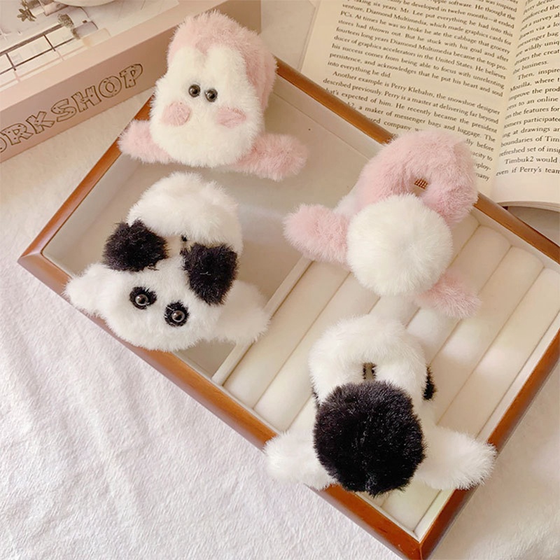 Dễ Thương Kẹp Tóc Hình Thỏ / Gấu Trúc / Cá Mập Nhồi Bông Đáng