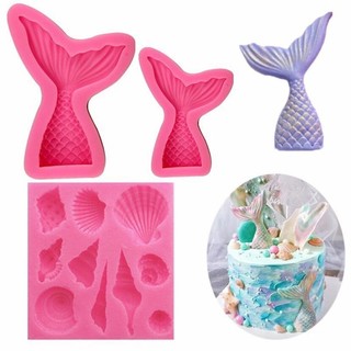 Khuôn silicone làm bánh hình vỏ sò / vỏ ốc / vỏ sò độc đáo