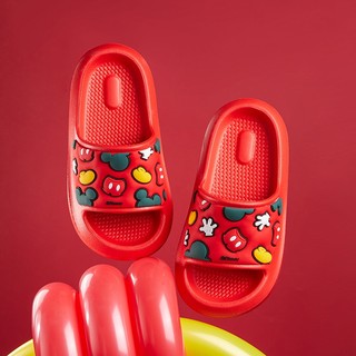 Cheerful Mario Màu đỏ năm mới Dép DISNEY cho bé dép lê mickey trẻ em lớn