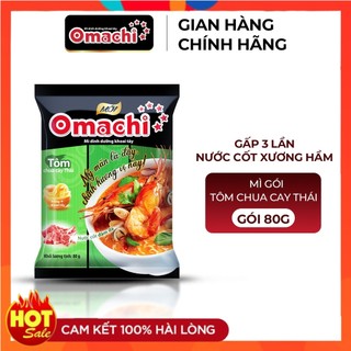 Mì omachi tôm chua cay thái gói - lốc 5 gói x 80g