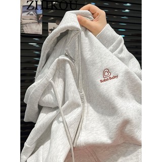 Zhikou áo khoác hoodie áo khoác nữ zip hoodie ins fashion korean comfortable wwy2410f4i 2z240112