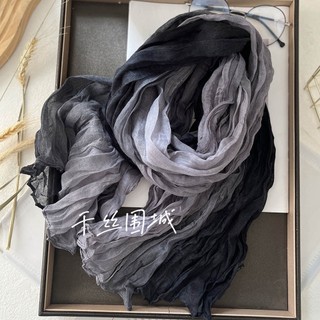 Khăn Choàng Cotton Lanh Màu Gradient Phong Cách Mới Dễ Phối Đồ