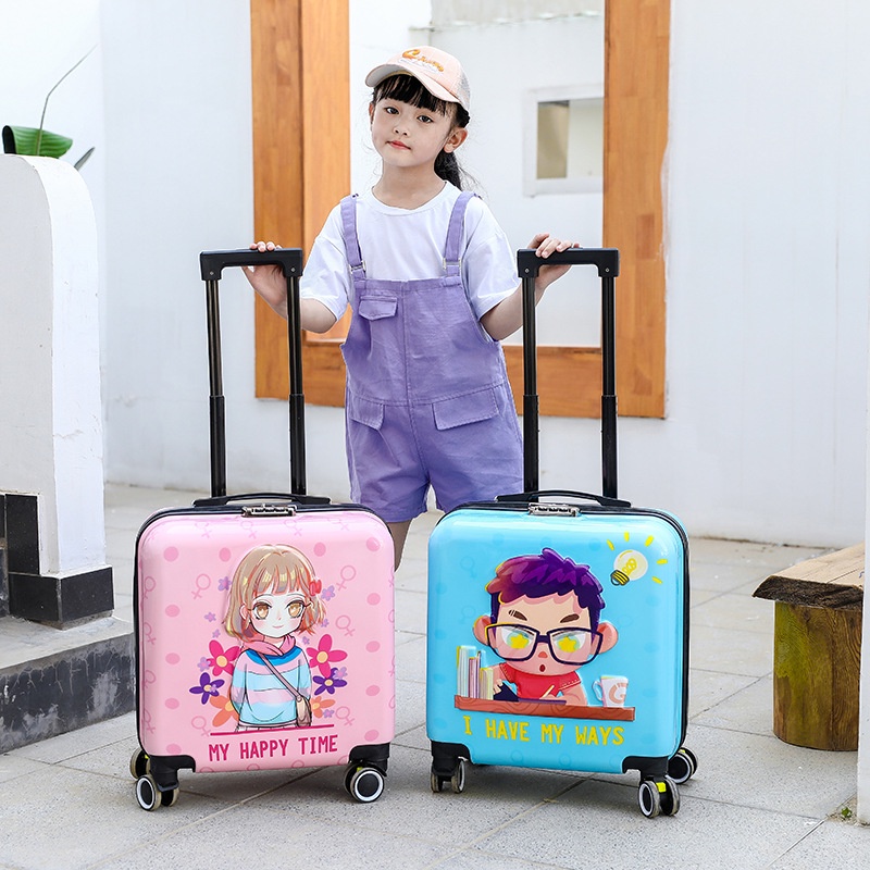 Vali Kéo 20 inch Có Mật Khẩu Họa Tiết Hoạt Hình Dễ Thương Cho Bé