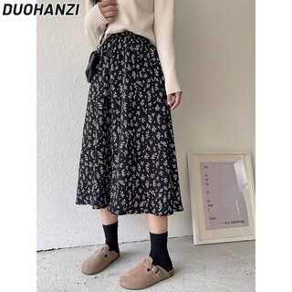 Duohanzi chân váy hoa dài dáng chữ a thời trang dành cho nữ