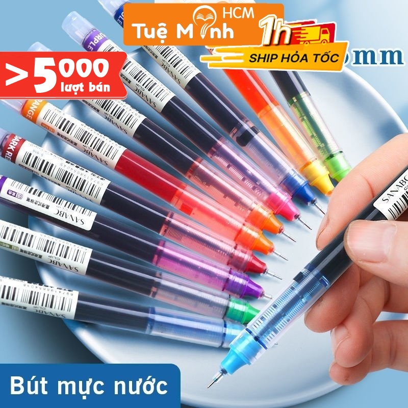 Bút mực nước ngòi kim nét 0.5mm B49 bút viết mực nhiều màu phong cách tối giản Muji