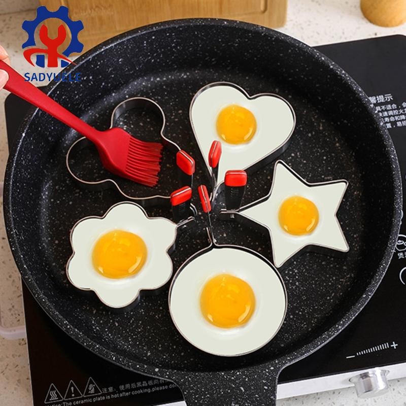 Stainless Steel Eggs Rings Heart Round Star Pancake Mold for Frying Eggs Omelet