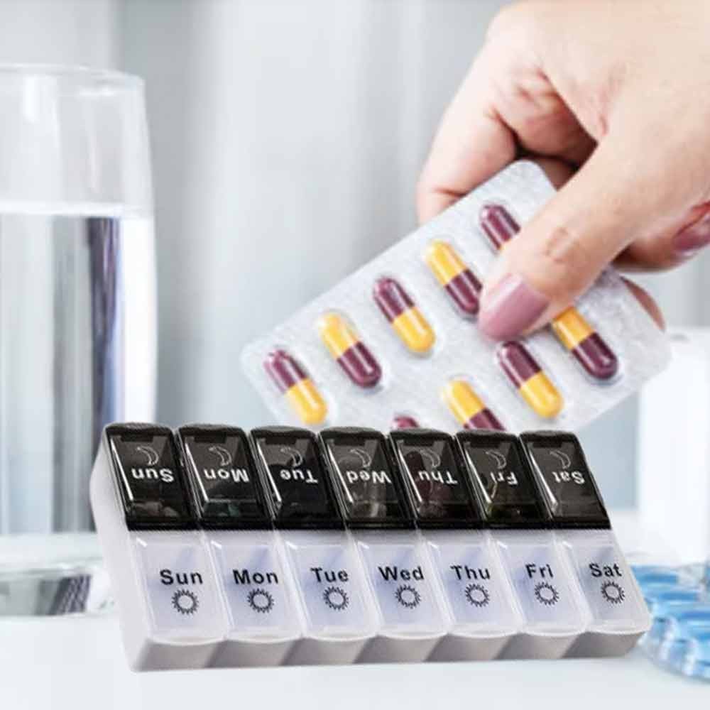 14Slot 7Day Pill Box Dispenser Medicine AM/PM Medication Organiser Week Case