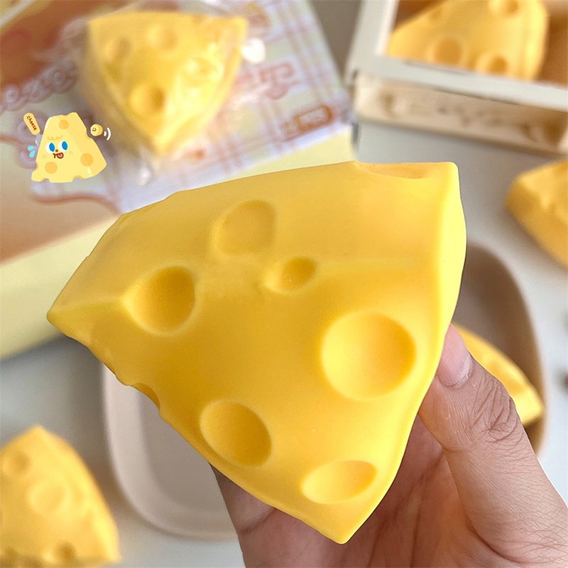 Đồ Chơi Xốp Squishy Giảm Stress Hình Miếng Phô Mai Dễ Thương Cho Bé