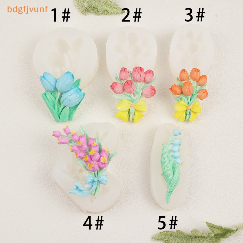 Khuôn Silicon Làm Bánh Kẹo Hình Hoa tulip diy