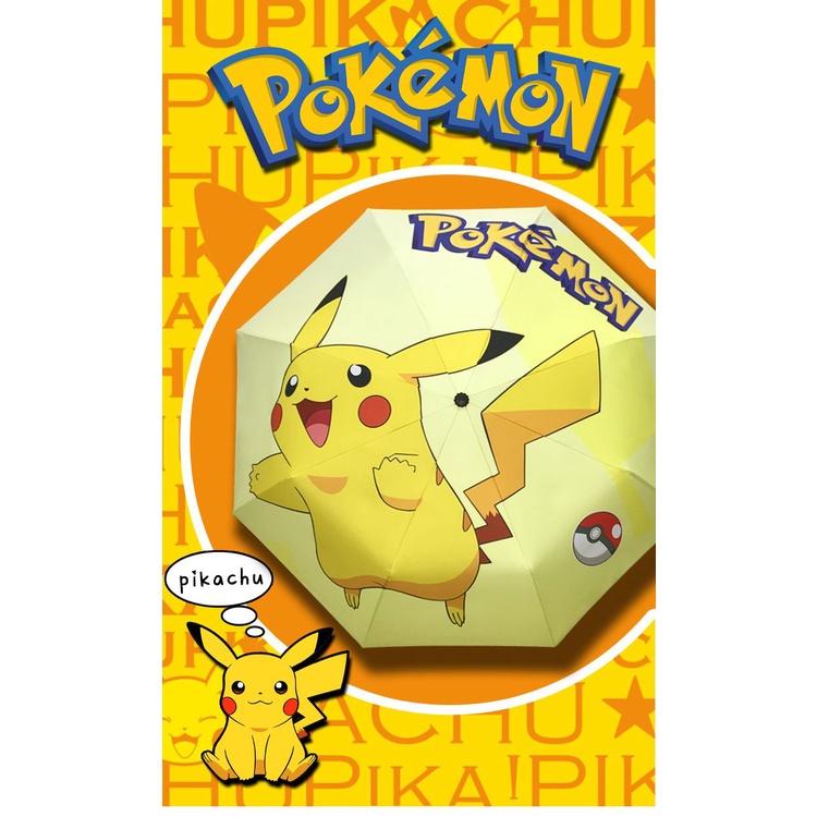 Dù Che Mưa Nắng Tự Động 50% In Hình pikachu Dễ Thương Cho Nữ