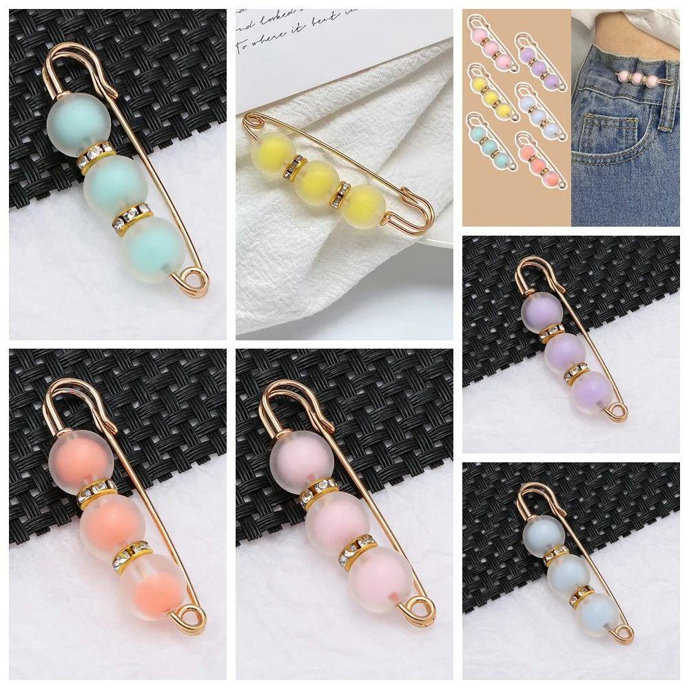 Leota Ghim Cài Áo Kim Loại Mặt Nhám Hình Chữ u Không Cần Khoan Lỗ Phong Cách Hàn Quốc Cho Quần Jean / Đám Cưới