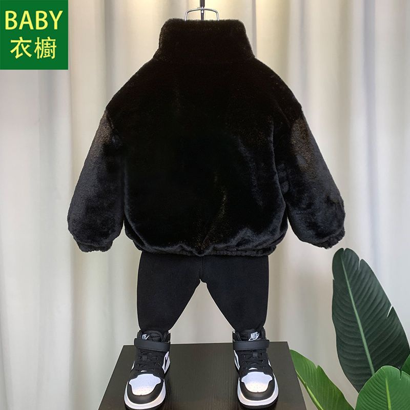 Áo Khoác Lông Cừu Lót cotton Dày Dặn Thời Trang Mùa Đông 2023 Cho Bé Trai