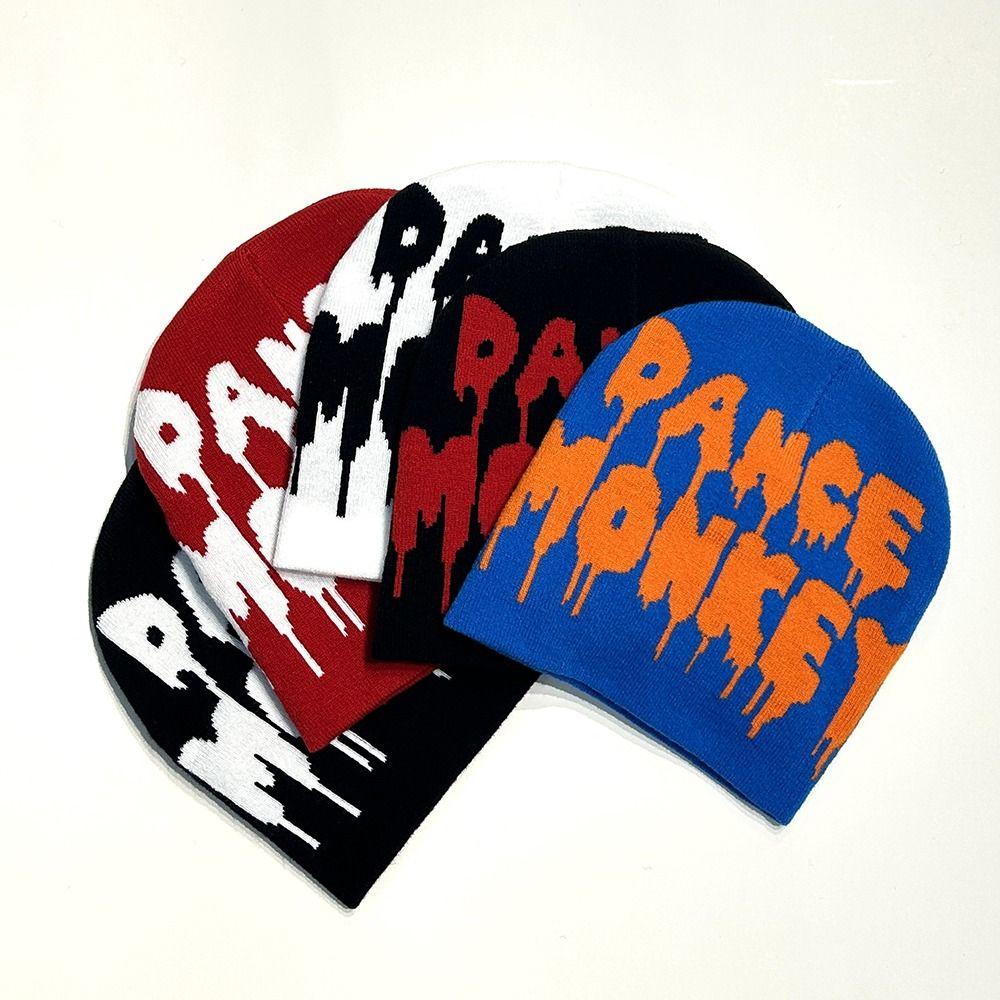 Karen Mũ beanie Dệt Kim y2k In Chữ Thời Trang Ấm Áp