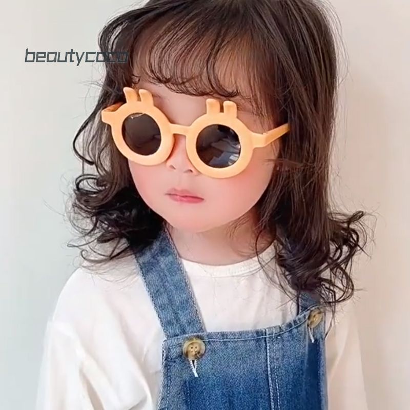 Beautycoco🍊Kính râm UV gọng dẻo cho bé mắt tai thỏ