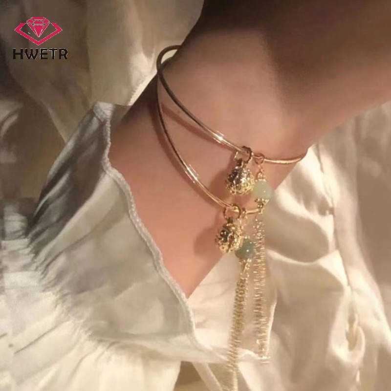 Hwtr Vòng Tay May Mắn Đính Hạt Chuông Phong Cách retro Dân Tộc Dành Cho Nữ Mới