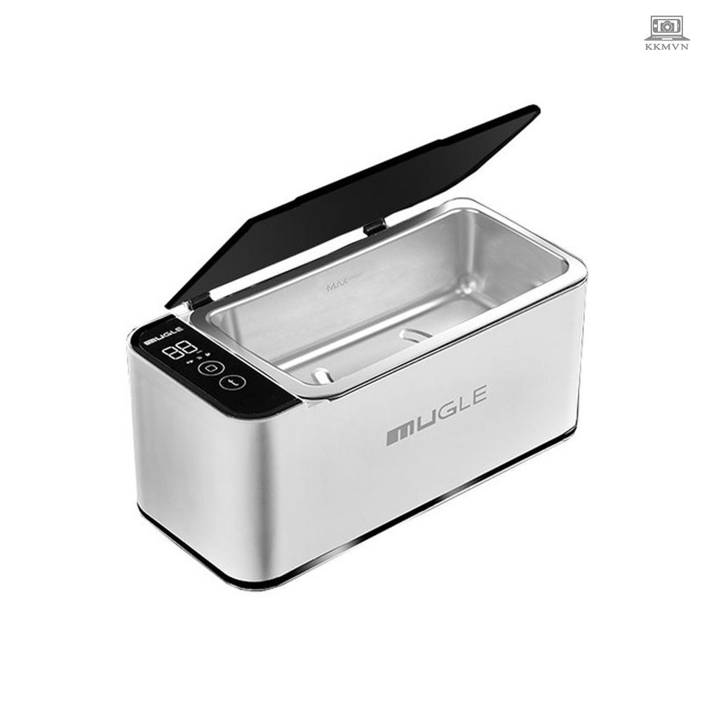 Ultrasonics Cleaning Machine Small Household Stainless Steel Cleaning Machine Glasses Braces Dentures Jewelrys Cleaning Machine 4 Timing Time Level Adjustable Touchable Screen