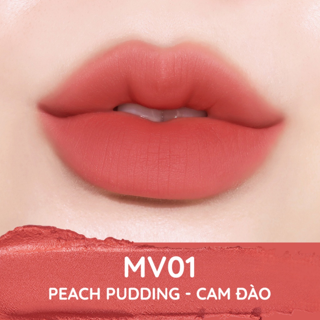 Son Kem Black Rouge Muddish Cushion Velvet Màu MV01, MV02, MV03, MV04, MV05, MV06 34.8g