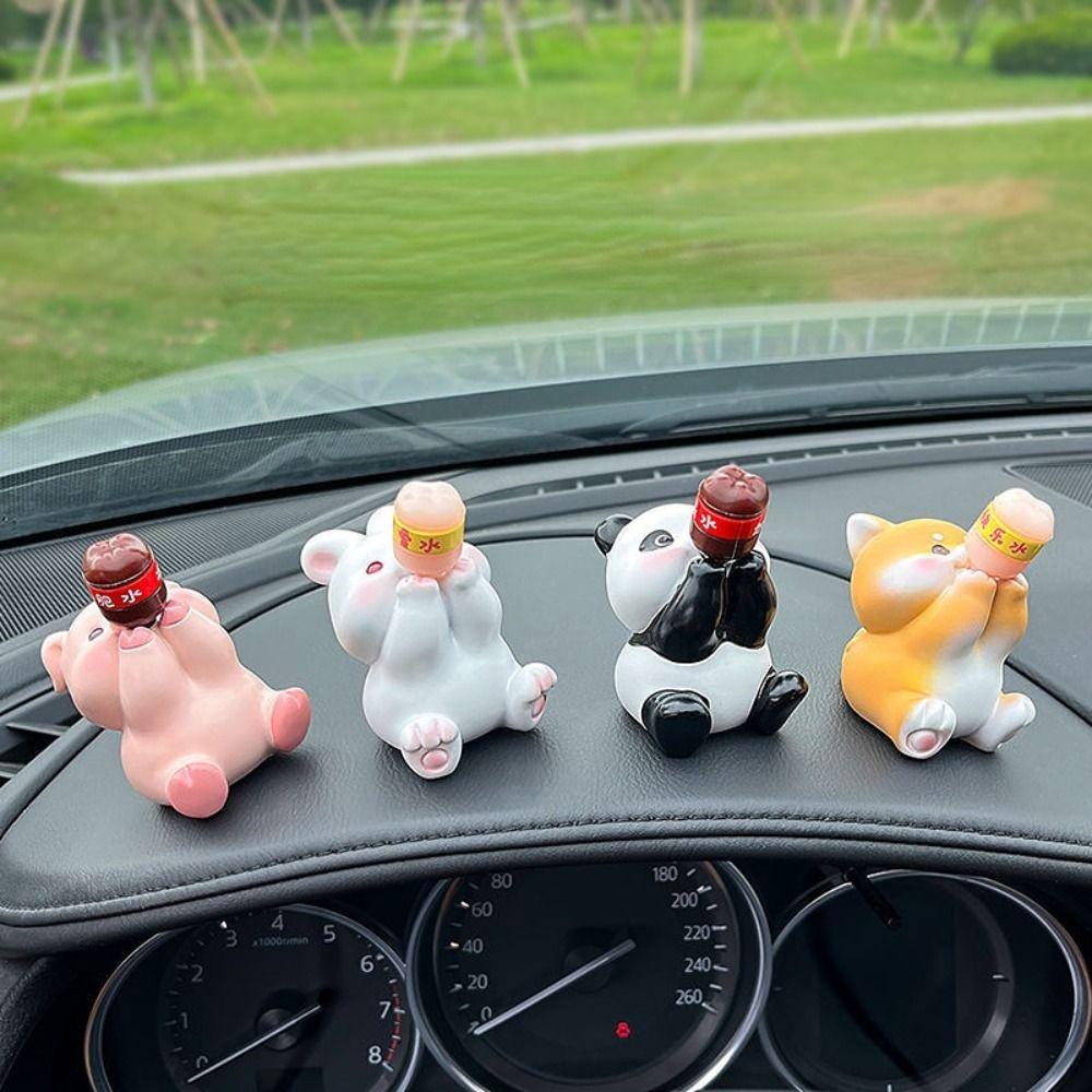 Lanfy Mô Hình Đồ Chơi Động Vật Hoạt Hình Thỏ Heo Gấu Trúc Chó soda diy Trang Trí Xe Hơi