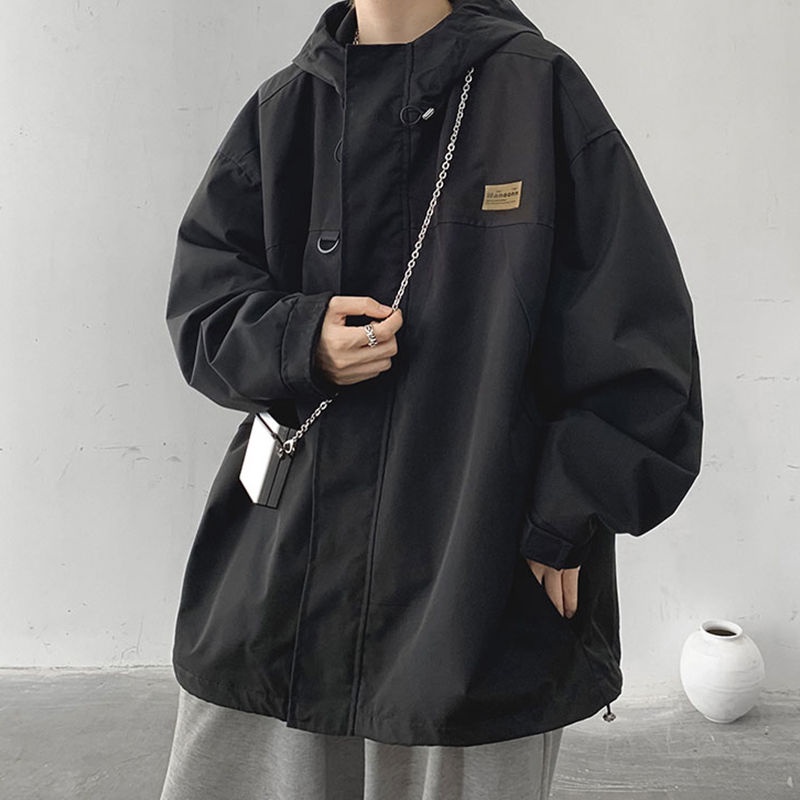 Áo Khoác hoodie Dáng Rộng Phối Túi plus size m-8xl Phong Cách Mỹ Cho Nam