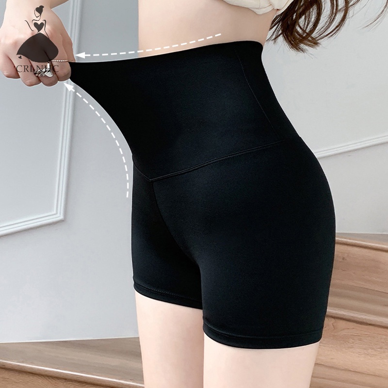 Crlnhc Quần Short Tập yoga Lưng Cao Co Giãn Màu Trơn Dành Cho Nữ vn