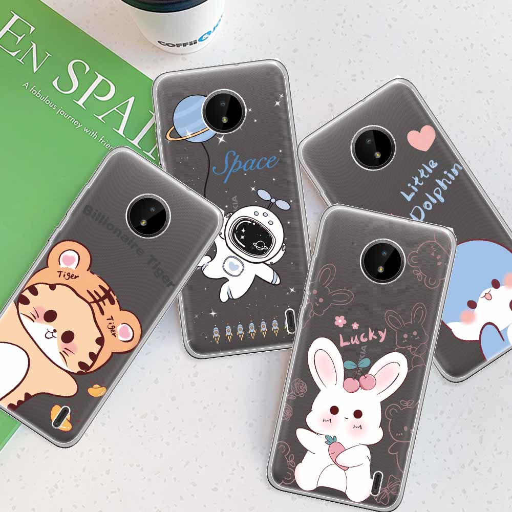 Ôp Điện Thoại tpu Dẻo Trong Suốt Họa Tiết Hoạt Hình Động Vật Dễ Thương Cho nokia c10 c20 c31 ta-1499