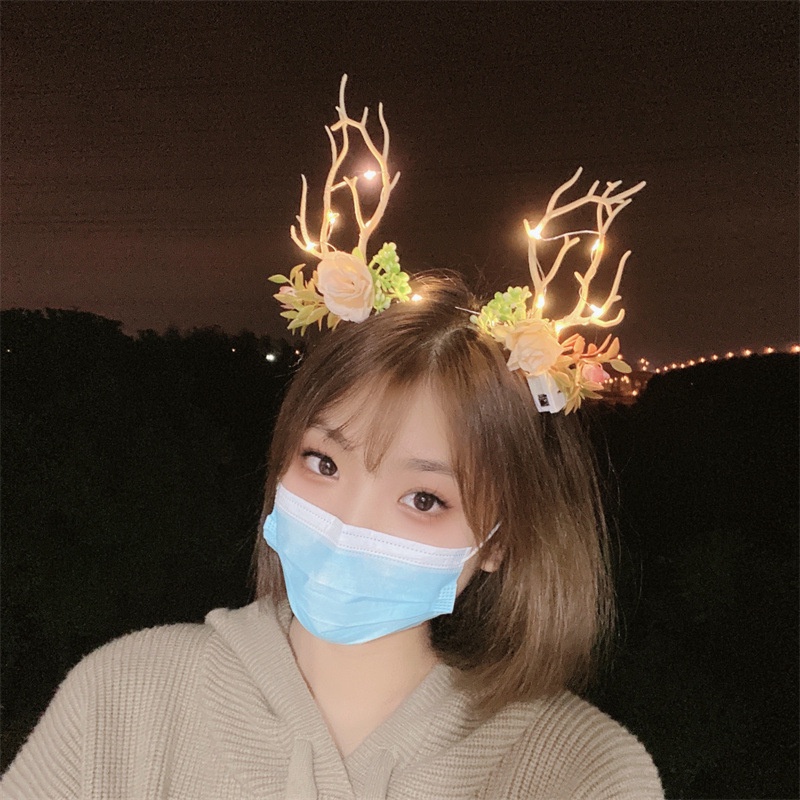 Cài Tóc Hình Sừng Hươu Phát Sáng Độc Đáo Cho Bé