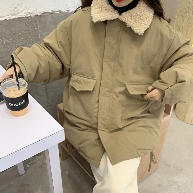 Áo Khoác Dáng Rộng Thiết Kế Mới Dày Dặn Thời Trang Mùa Đông Theo Phong Cách Hàn Quốc