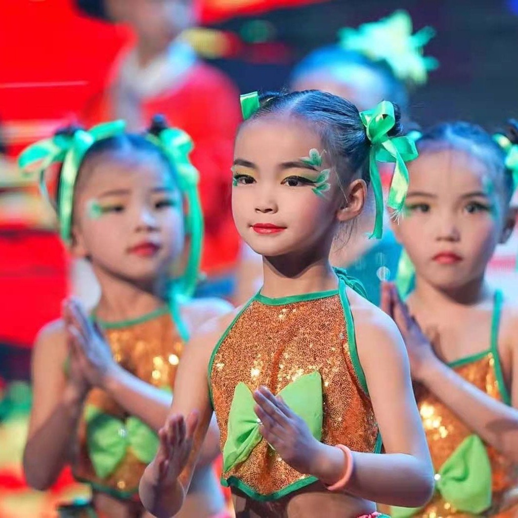 Trang Phục Biểu Diễn Nhảy Múa Phong Cách Xiaoheniuniu Hoa cymbal Cho Trẻ Em 9.13