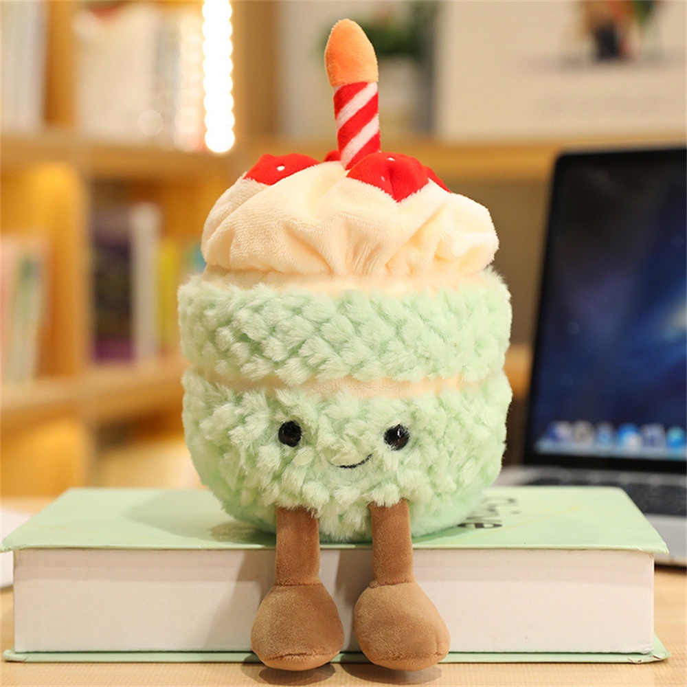 [Sẵn sàng] 1 Bánh sinh nhật mềm mại đáng yêu có nến hình trái cây dâu tây Cupcake hình thú nhồi bông Đồ chơi đáng yêu cho bé Búp bê Muffines dễ thương dành cho trẻ em flash12_vn