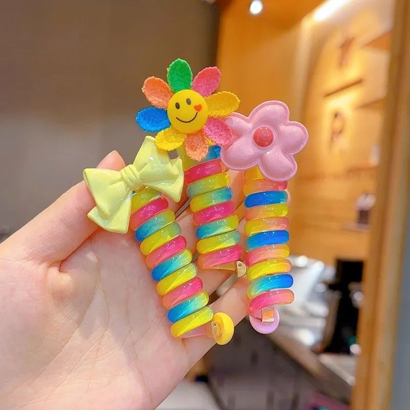 Dây Buộc Tóc Cao Su buộc tóc lò xo Co Giãn Đính Hoa Dễ Thương Cho Nữ