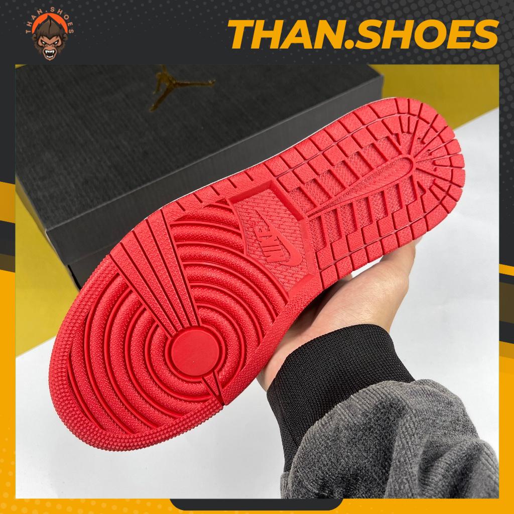 Giày JD1 Low White Univeristy Red, JD1 Thấp Trắng Đỏ Móc Đen Bản Cao Cấp - Than.Shoes