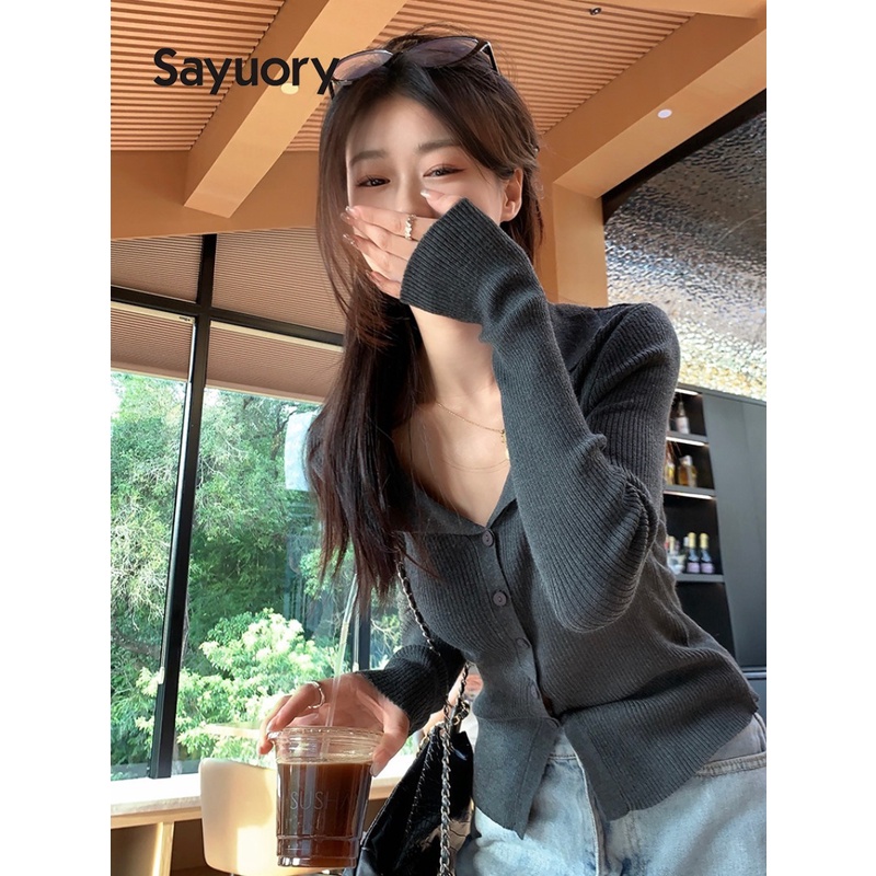 Áo sweater Dệt Kim Tay Dài Kiểu vintage Thời Trang 2023 Cho Nữ