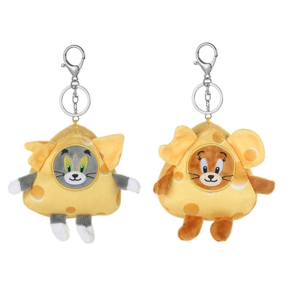 Móc Khóa Hình Phô Mai tom Và jerry Nhồi Bông Hoạt Hình Phong Cách Hàn Quốc Độc Đáo