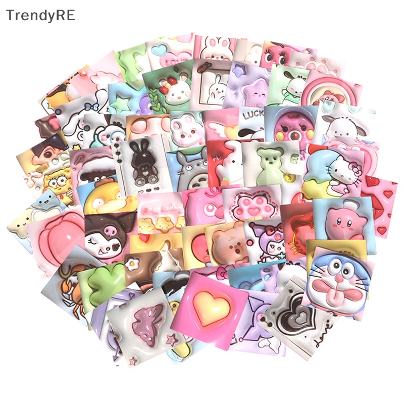Set 100 Sticker 3d Hình kuromi my melody Dễ Thương Dán Trang Trí laptop