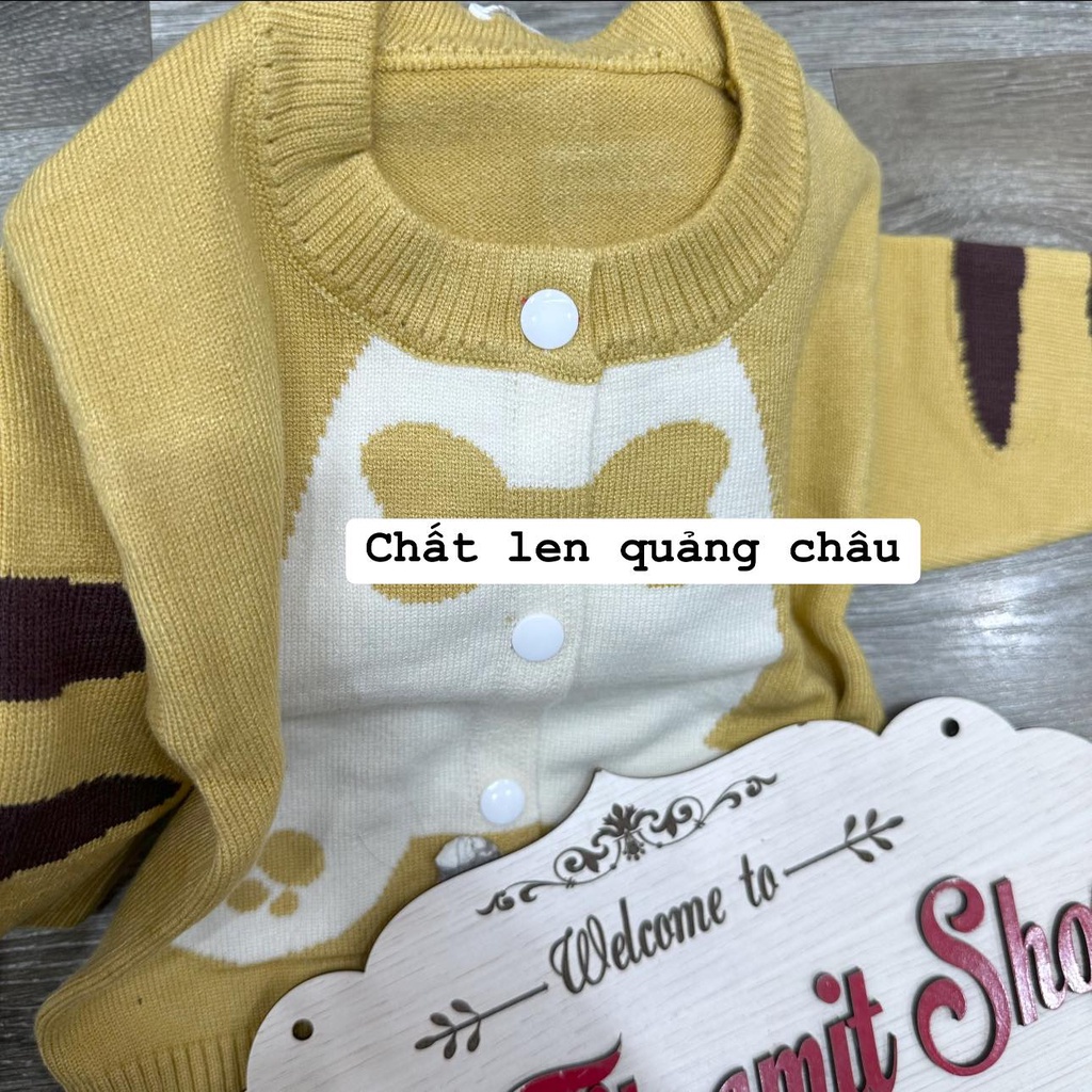 Áo khoác len quảng châu hình gấu nơ cho bé