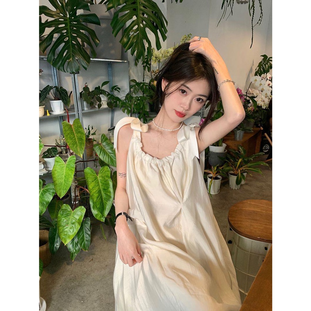 Váy Maxi, Đầm Maxi, Váy Đi Chơi, Đi Biển, Váy Tơ 2 Lớp, Váy Dáng Dài, Váy Nơ, Váy Hàn Quốc