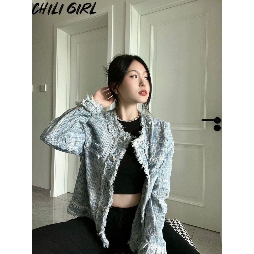 CHILI GIRL áo khoác jean áo khoác bomber Sôi động Chất lượng cao Popular High-quality WJK2390S7D37Z230912