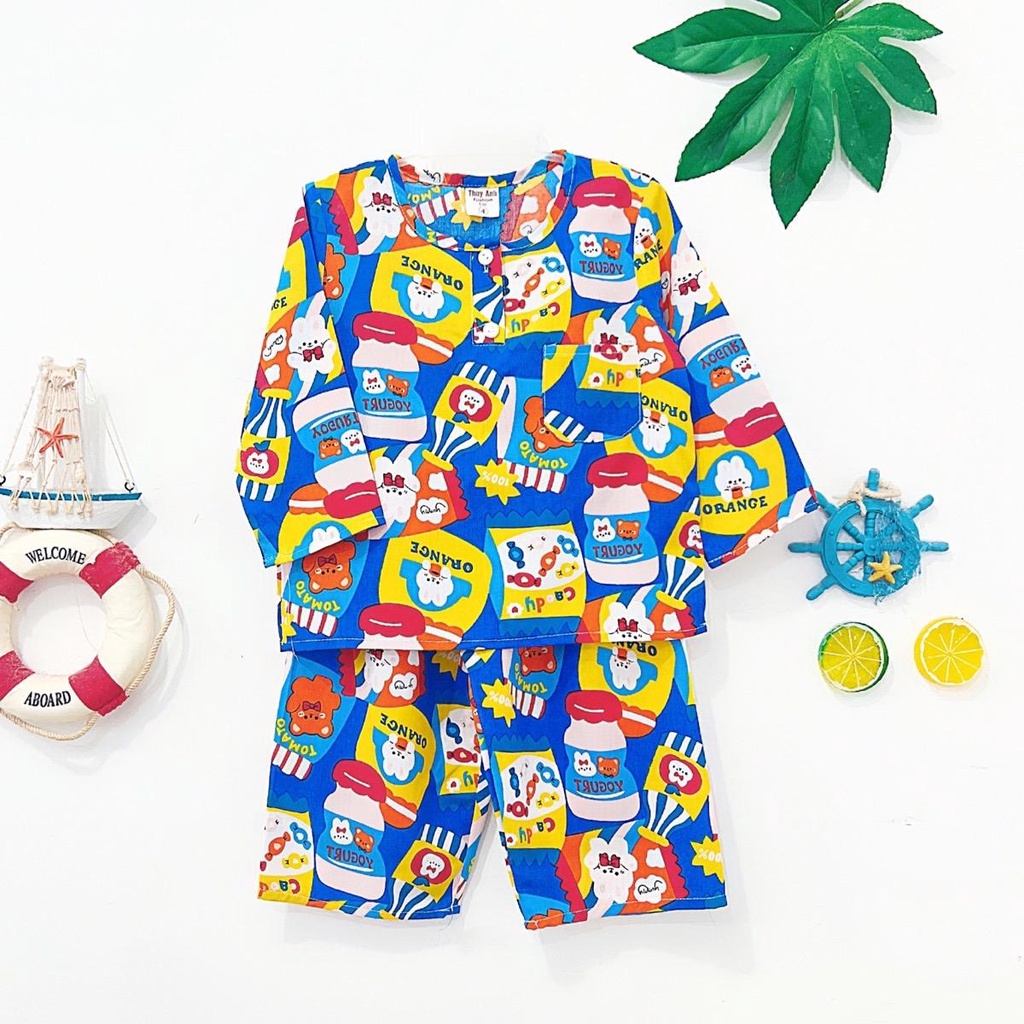 TOLEXINH  bộ tay dài quần dài bé trai - vải tole loại 1