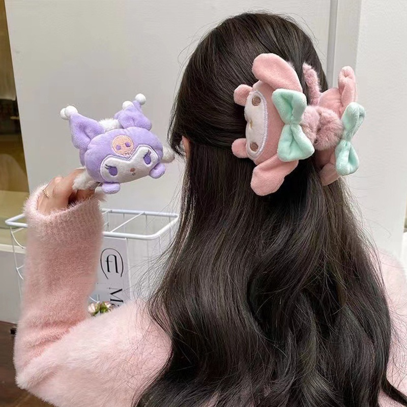 Sanrio Kẹp Tóc Hình Cá Mập / Cá Mập Nhồi Bông Dễ Thương Cho Nữ