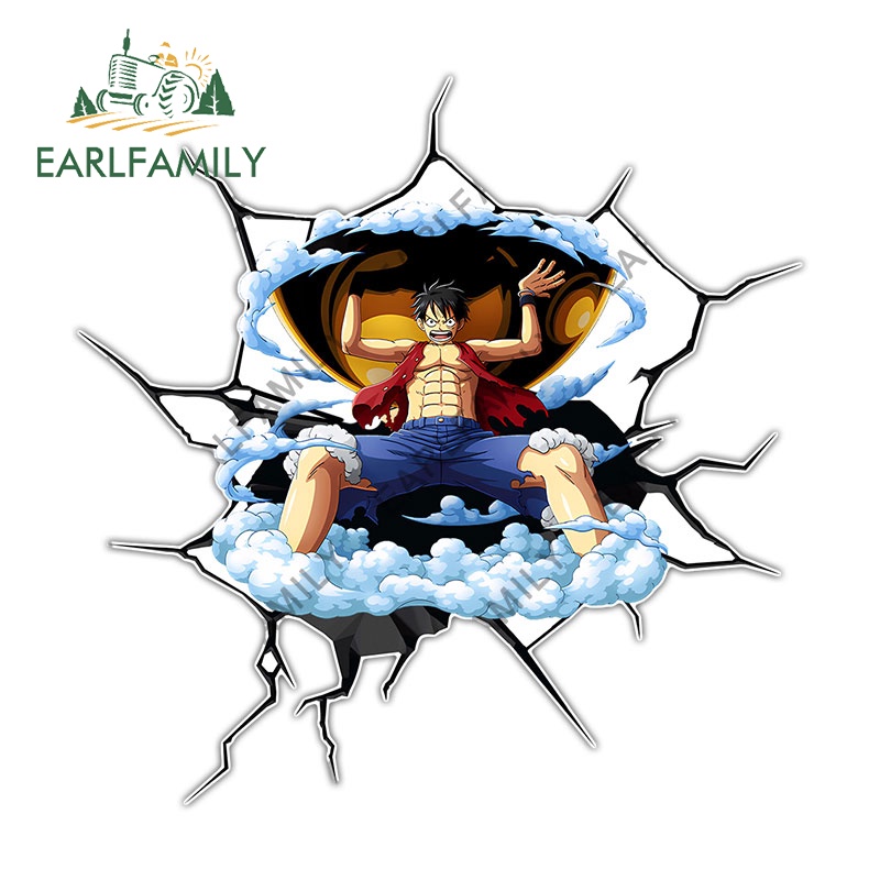 Miếng Dán Trang Trí Xe Hơi / Mô Tô / notebook Chống Thấm Nước Họa Tiết Hoạt Hình one piece 13Cmx7.8Cm