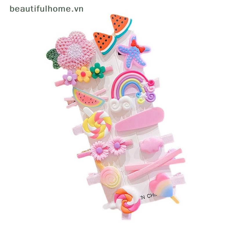 Set 14 Kẹp Tóc Hình Thỏ Hoạt Hình Dễ Thương Cho Bé Gái
